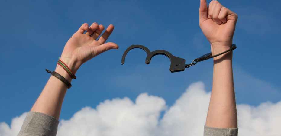 low section of man against sky